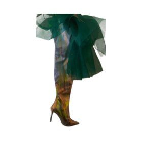 The Silver Flash Over the Knee Boot